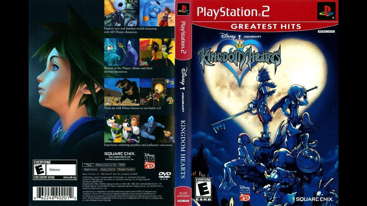 10. Kingdom Hearts - Box Art do jogo para Playstation 2