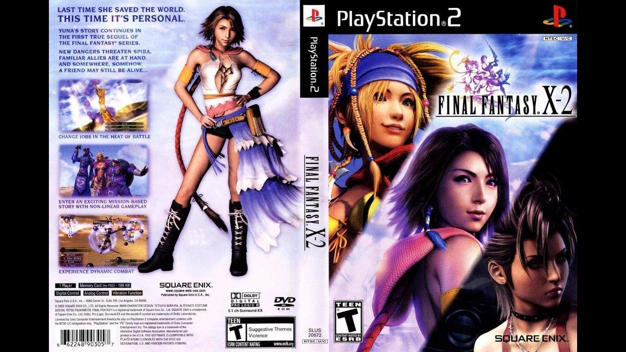 11. Final Fantasy X-2 - Box Art do jogo para Playstation 2