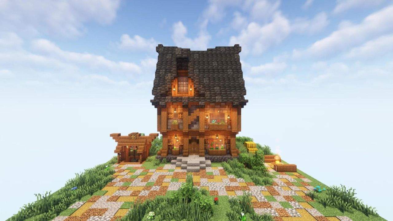 15. As casas medievais Minecraft proporcionam Aprendizado de História
