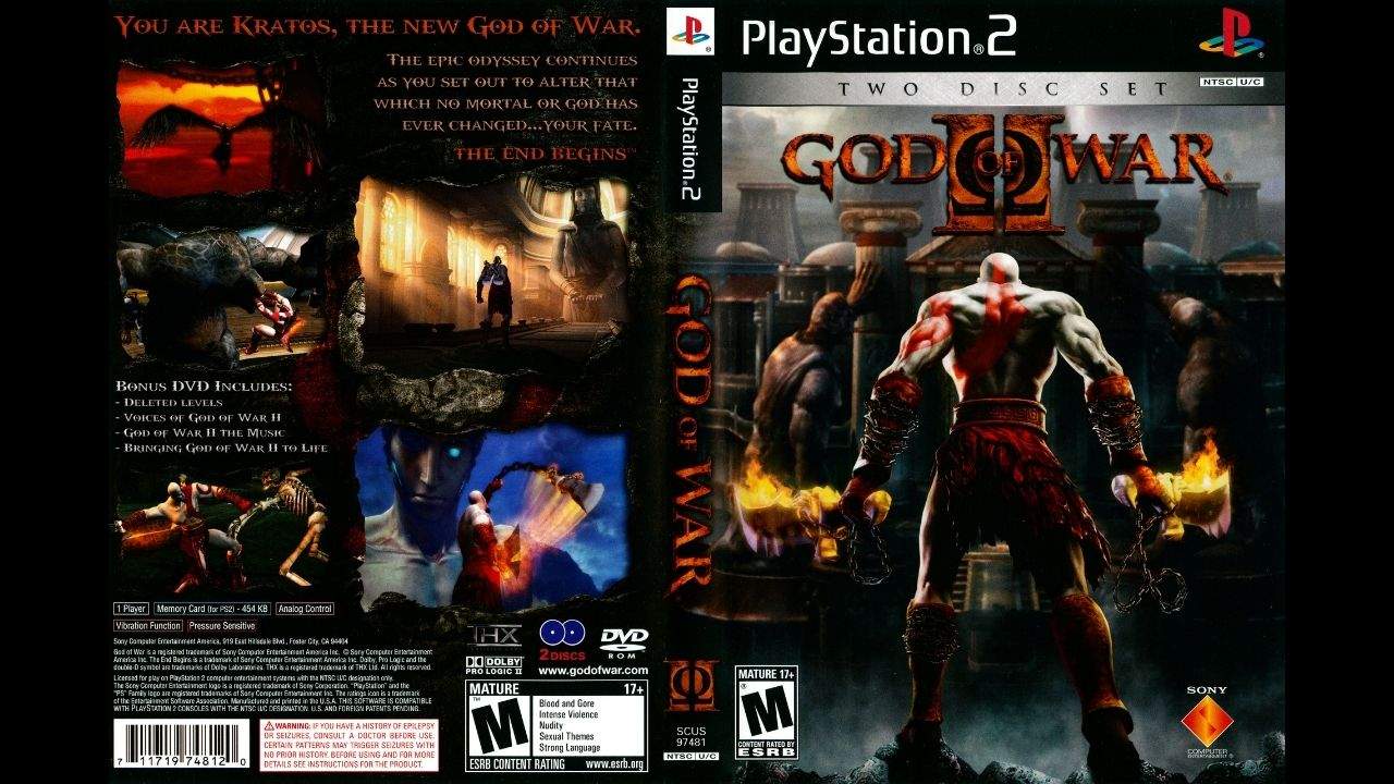 16. God of War II - Box Art do jogo para Playstation 2
