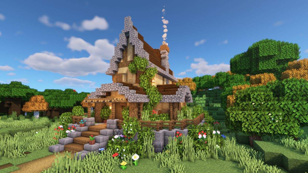 18. As casas medievais Minecraft proporcionam Design de Interiores