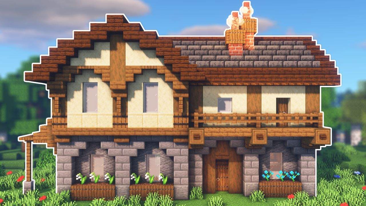 19. As casas medievais Minecraft proporcionam Decoração Rica