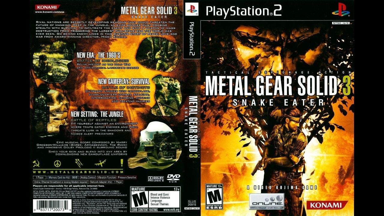 19. Metal Gear Solid 3_ Snake Eater - Box Art do jogo para Playstation 2