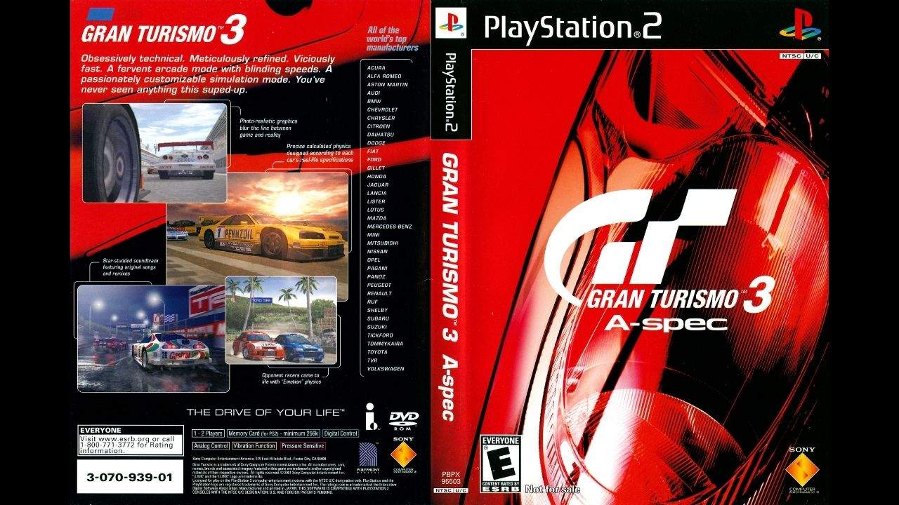 2. Gran Turismo 3_ A-Spec - Box Art do jogo para Playstation 2