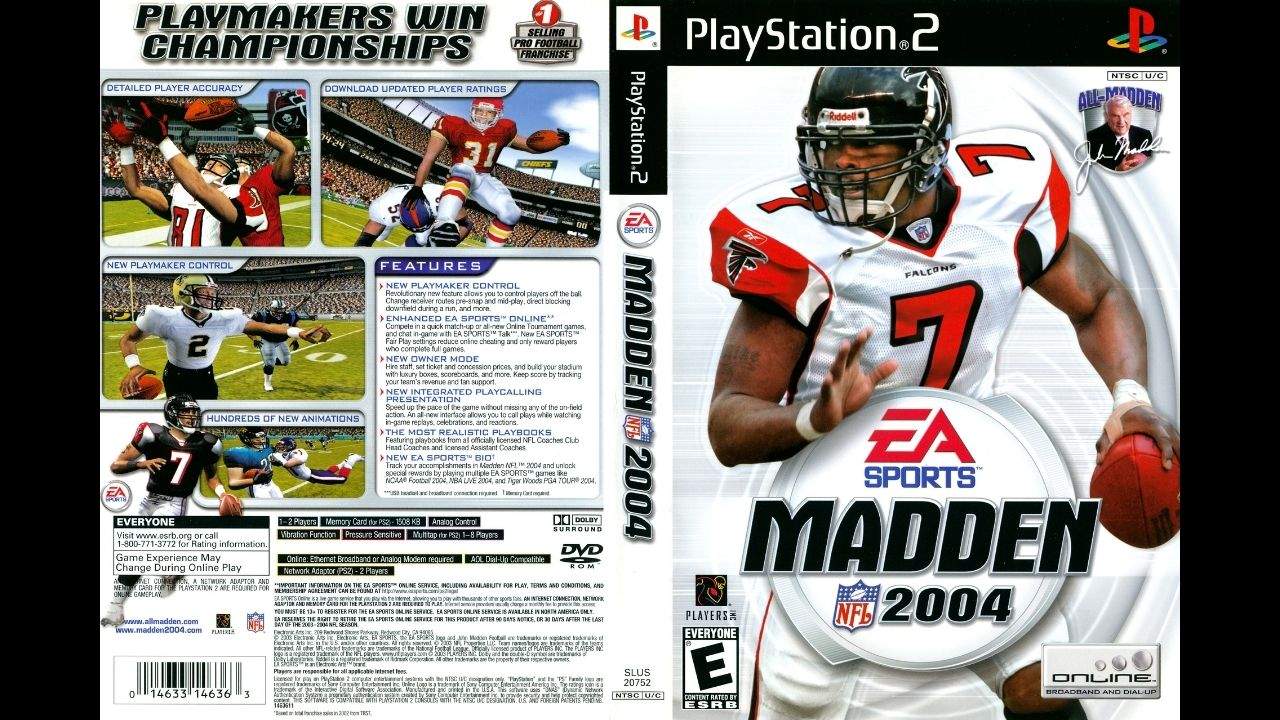 20. Madden NFL 2004 - Box Art do jogo para Playstation 2