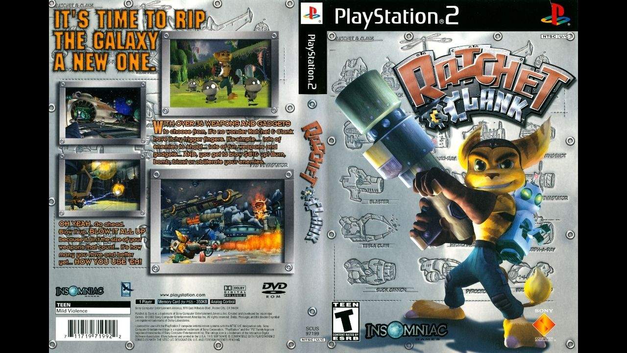 22. Ratchet & Clank - Box Art do jogo para Playstation 2