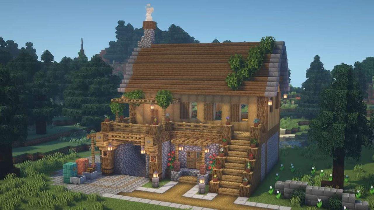 28. As casas medievais Minecraft proporcionam Acessibilidade ao Novo