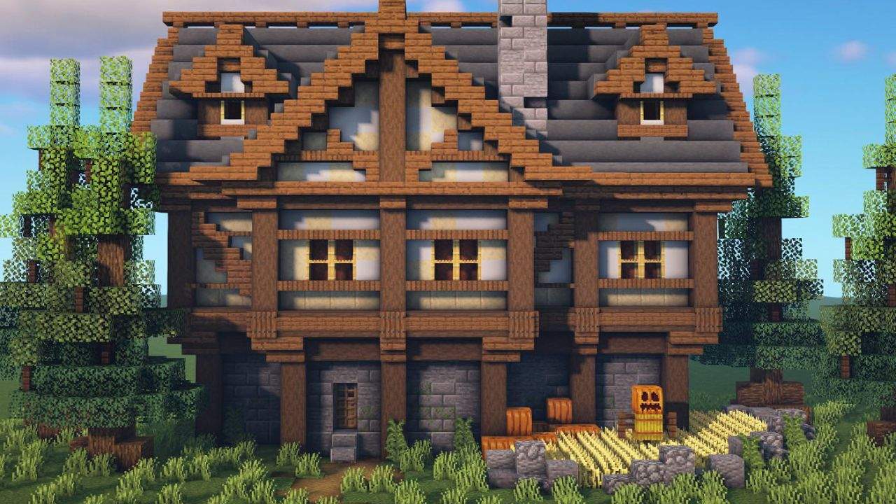 30. As casas medievais Minecraft proporcionam Criação de Povoados