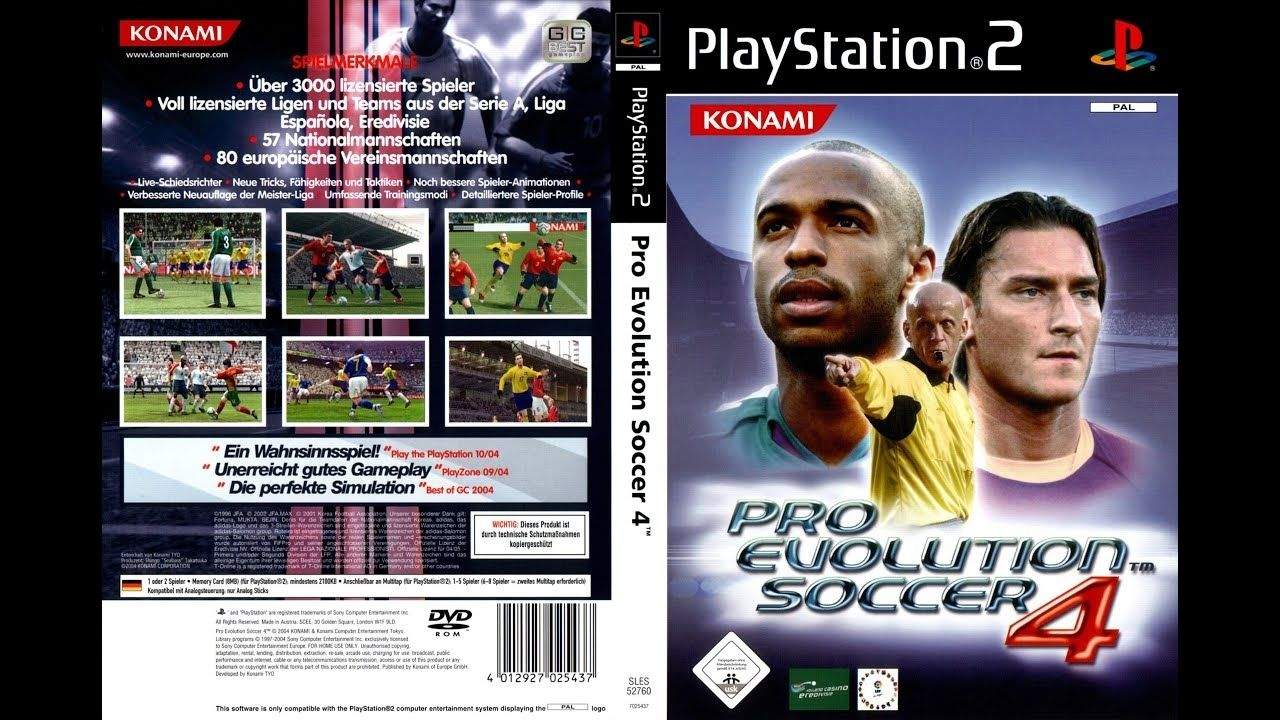 30. Pro Evolution Soccer 4 - Box Art do jogo para Playstation 2