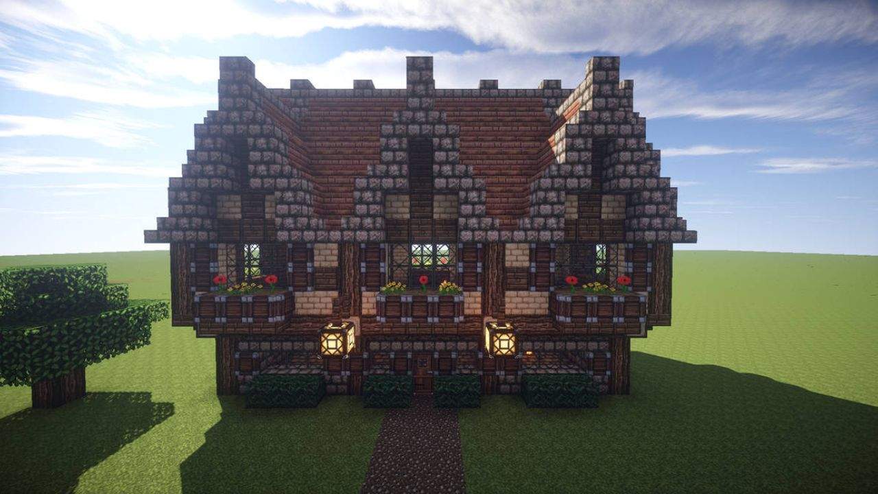 36. As casas medievais Minecraft proporcionam Recriação de Ambientes Históricos