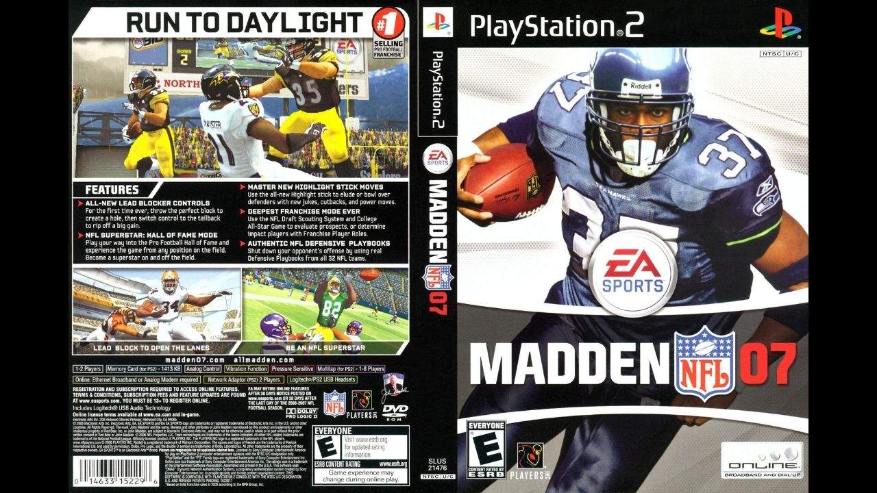 37. Madden NFL 07 - Box Art do jogo para Playstation 2