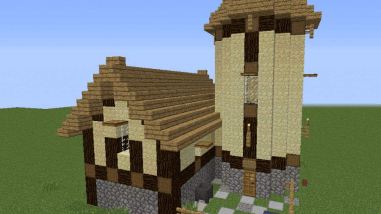 39. As casas medievais Minecraft proporcionam Foco no Detalhamento