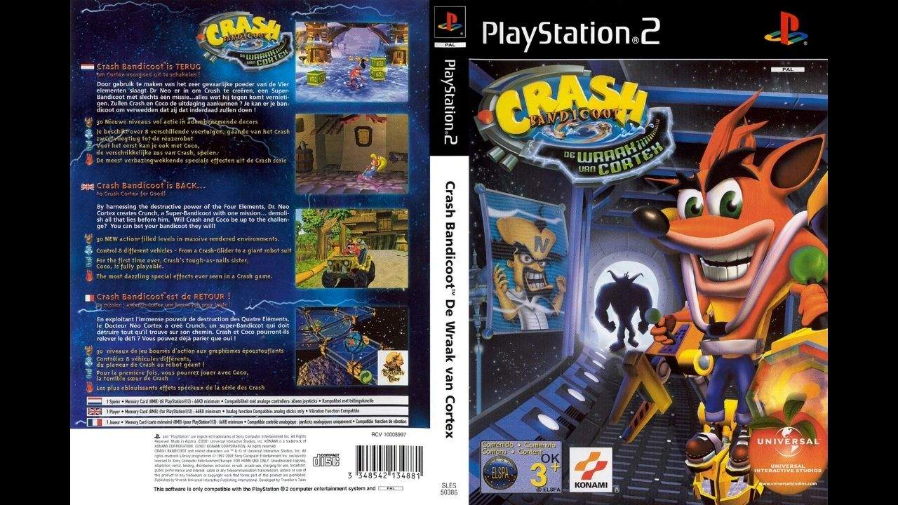 39. Crash Bandicoot_ The Wrath of Cortex - Box Art do jogo para Playstation 2