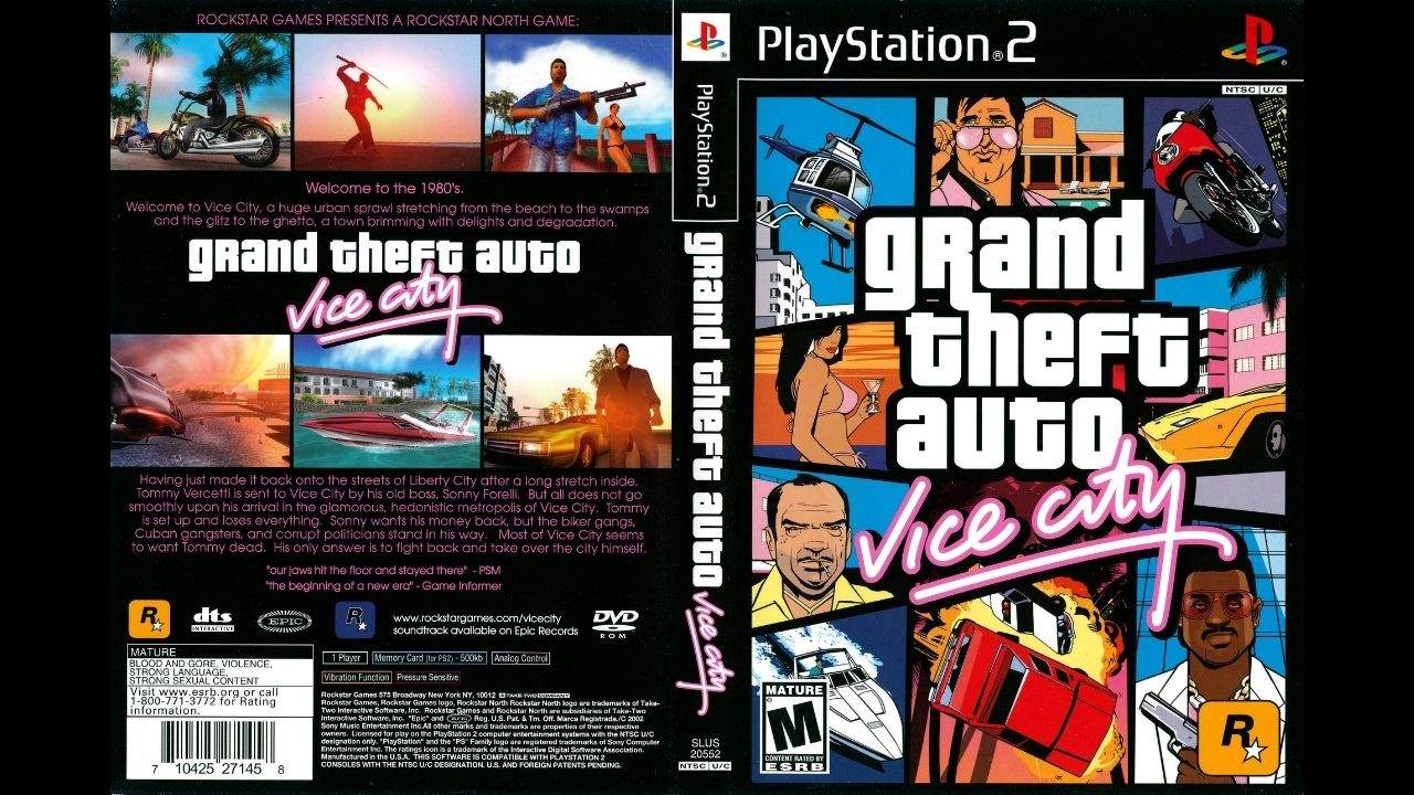 4. Grand Theft Auto_ Vice City - Box Art do jogo para Playstation 2