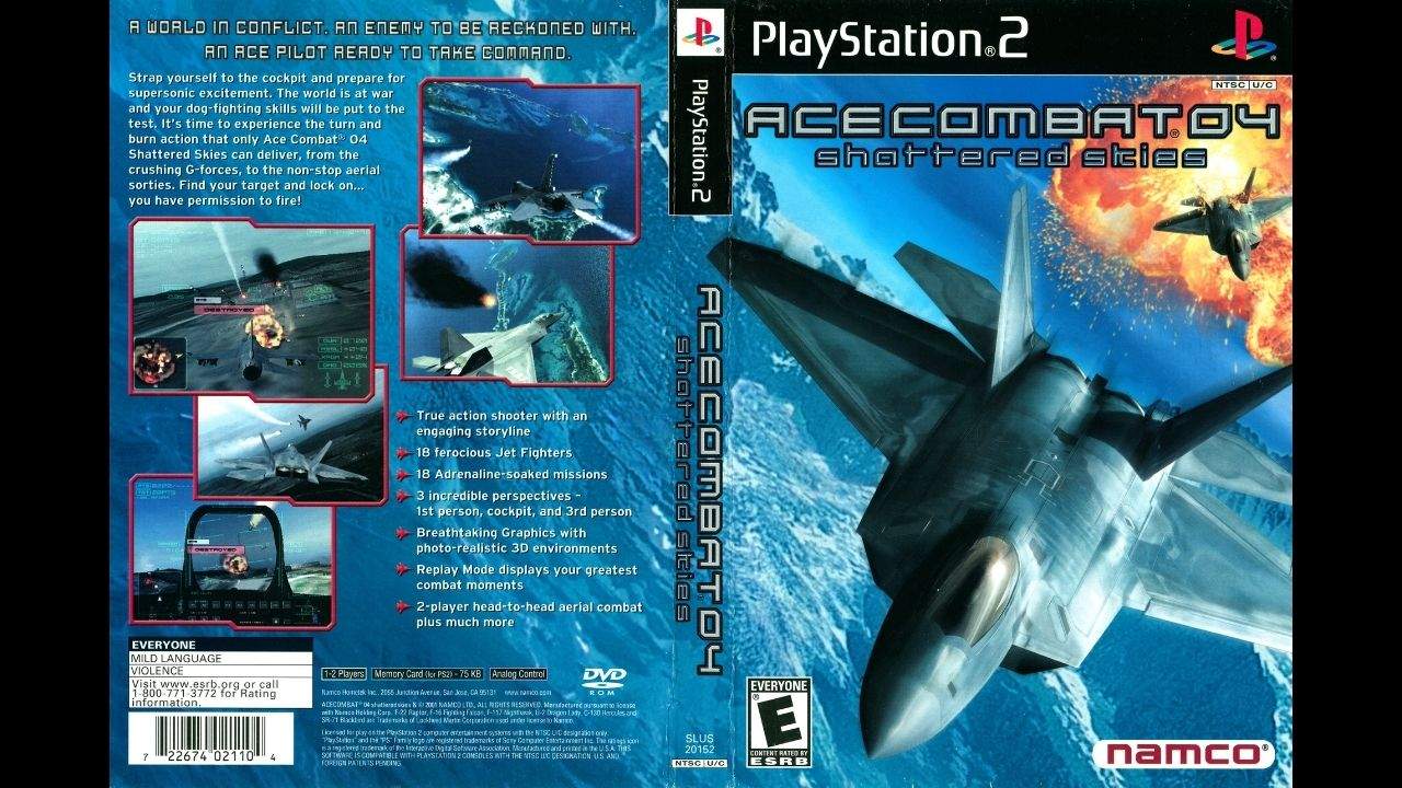 40. Ace Combat 04_ Shattered Skies - Box Art do jogo para Playstation 2