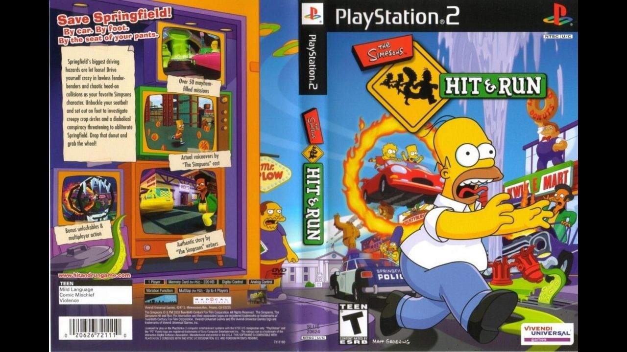 42. The Simpsons_ Hit & Run - Box Art do jogo para Playstation 2