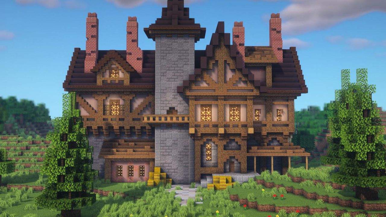 44. As casas medievais Minecraft proporcionam Passeios Virtuais
