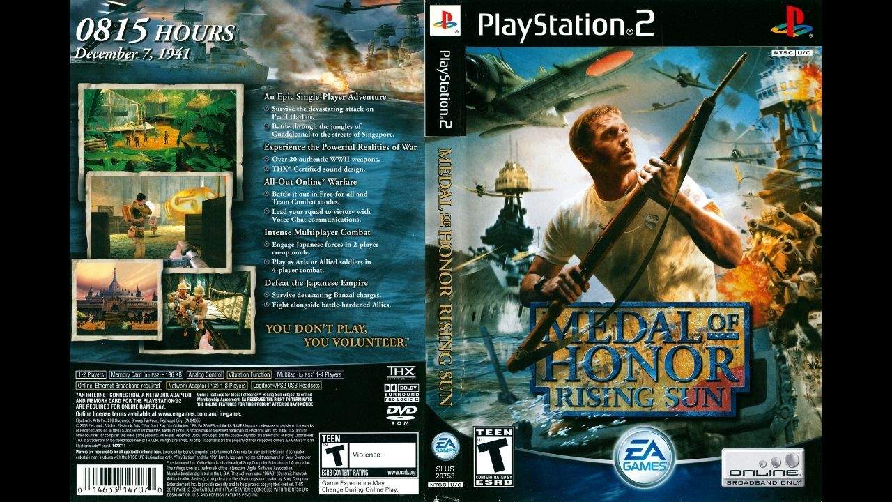 44. Medal of Honor_ Rising Sun - Box Art do jogo para Playstation 2
