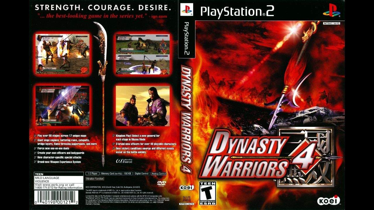 45. Dynasty Warriors 4 - Box Art do jogo para Playstation 2