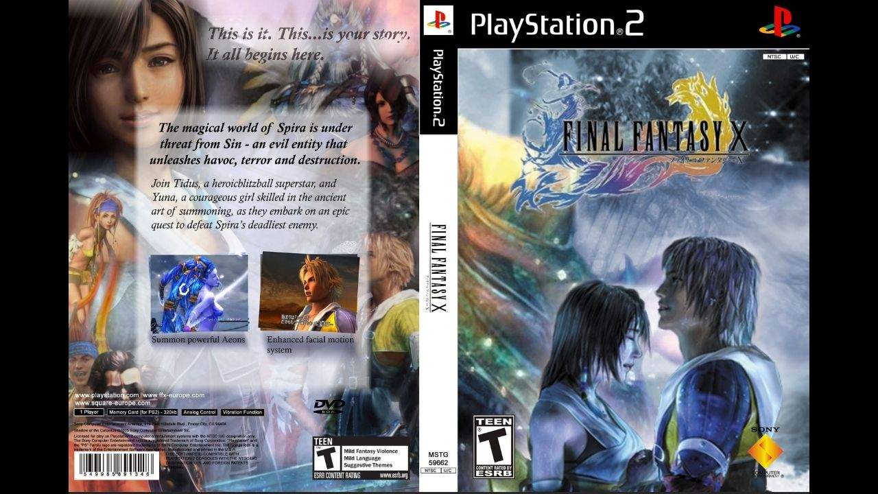 5. Final Fantasy X - Box Art do jogo para Playstation 2