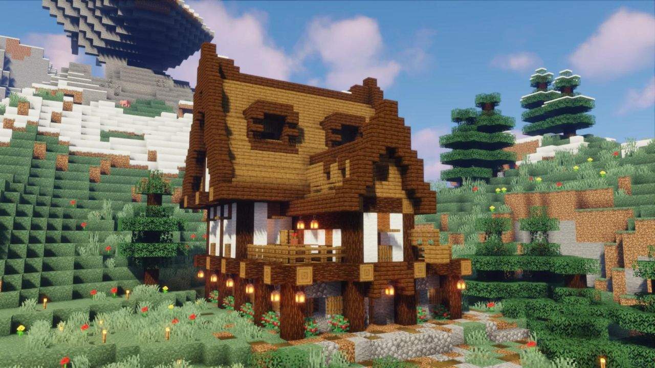 7. As casas medievais Minecraft proporcionam Integração no Ambiente