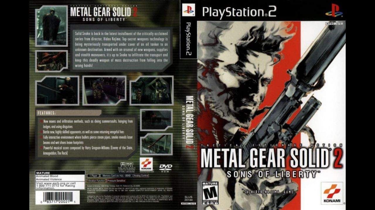 7. Metal Gear Solid 2_ Sons of Liberty - Box Art do jogo para Playstation 2