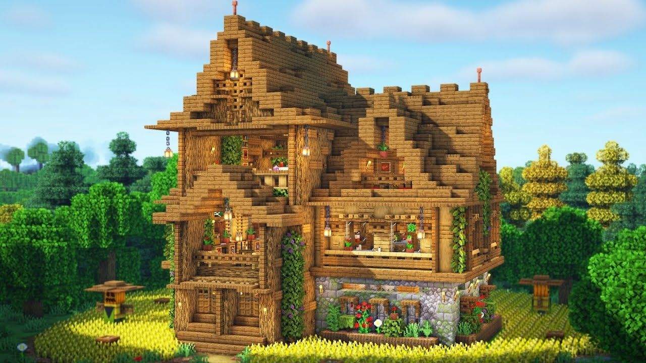 58. Casas no Minecraft proporcionam Refúgio para criação de áreas de construção flutuantes