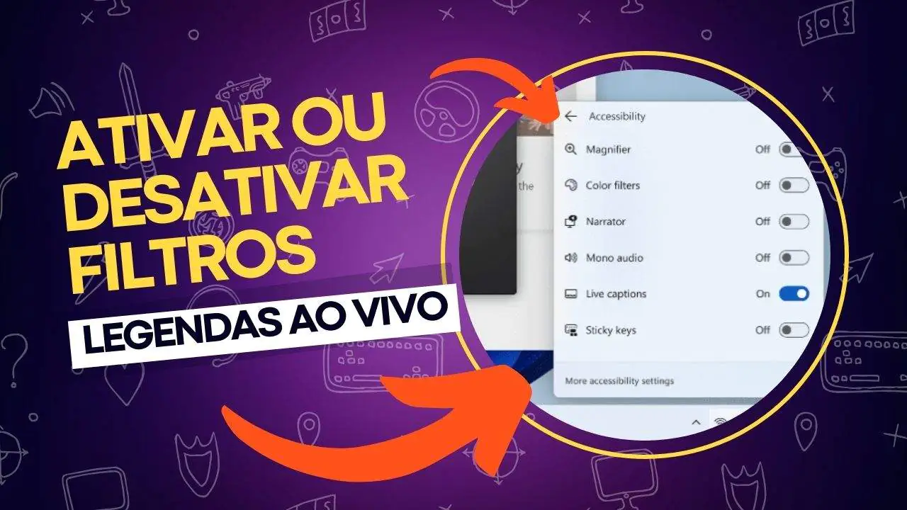 Como ativar/desativar filtros no legendas ao vivo do Windows