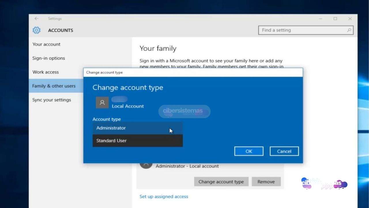 Como converter uma conta Microsoft em uma conta local