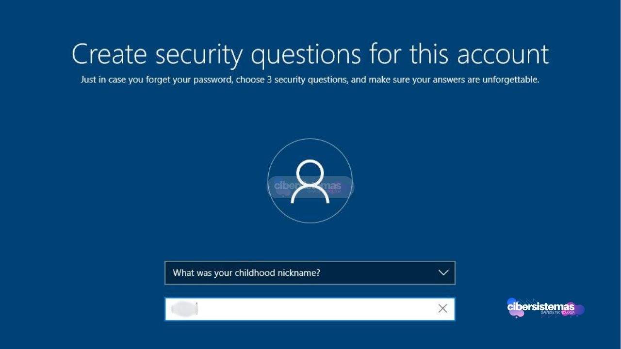 Como remover perguntas de segurança do Windows