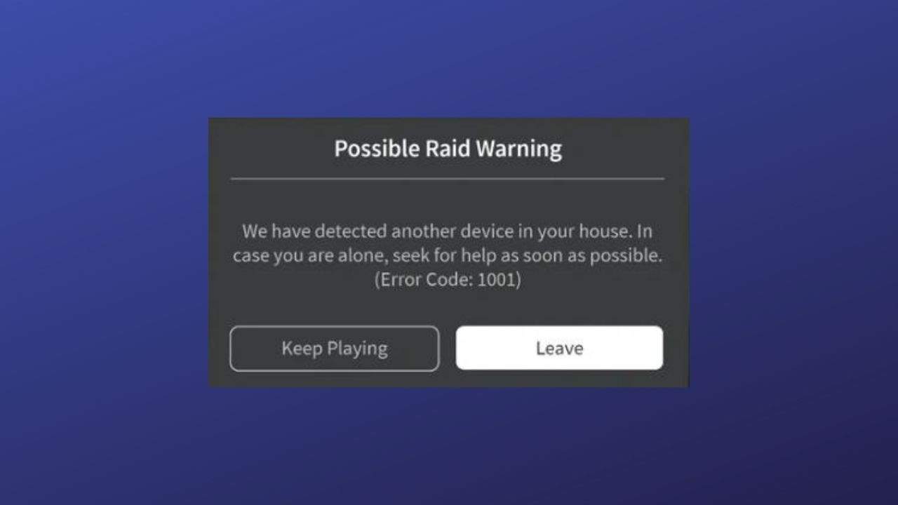 O que é o erro 1001 do Roblox