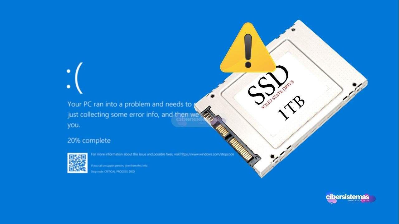 O que pode causar a tela azul depois de instalar um novo SSD