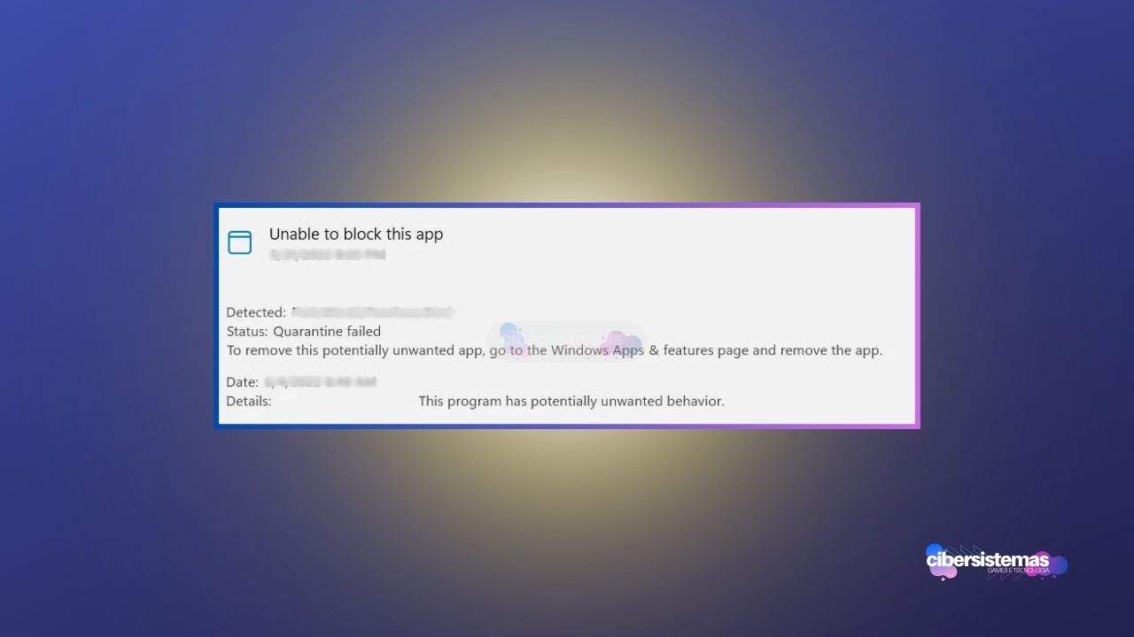 Por que a segurança do Windows fica Incapaz de bloquear um aplicativo