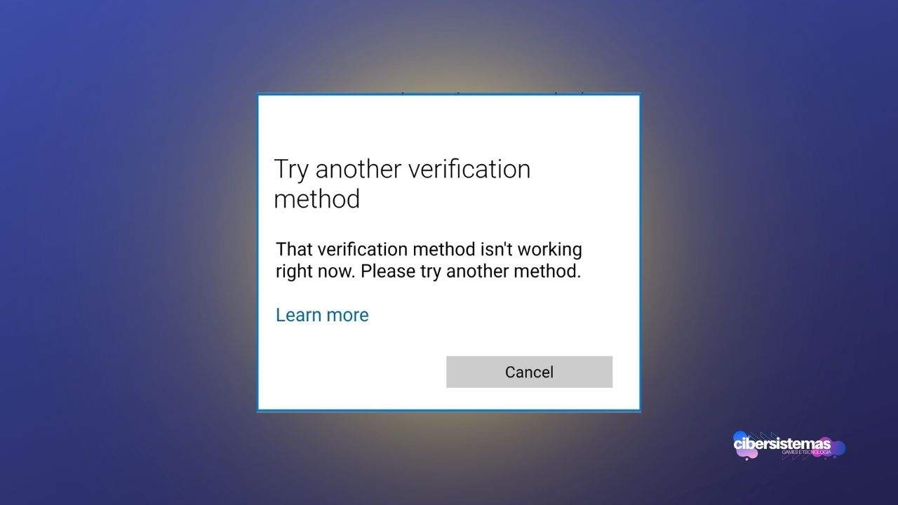 O que significa a mensagem _That Verification Method Isn’t Working Right Now