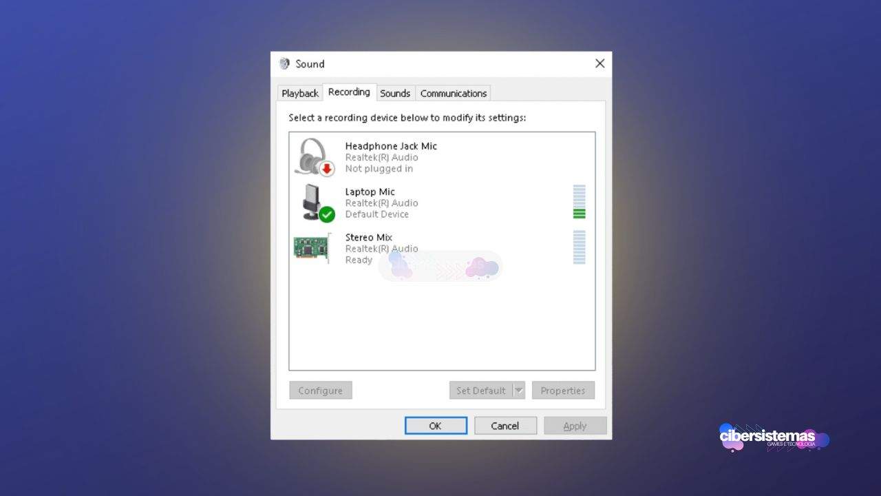 1. Utilizando o Stereo Mix e múltiplos dispositivos de reprodução