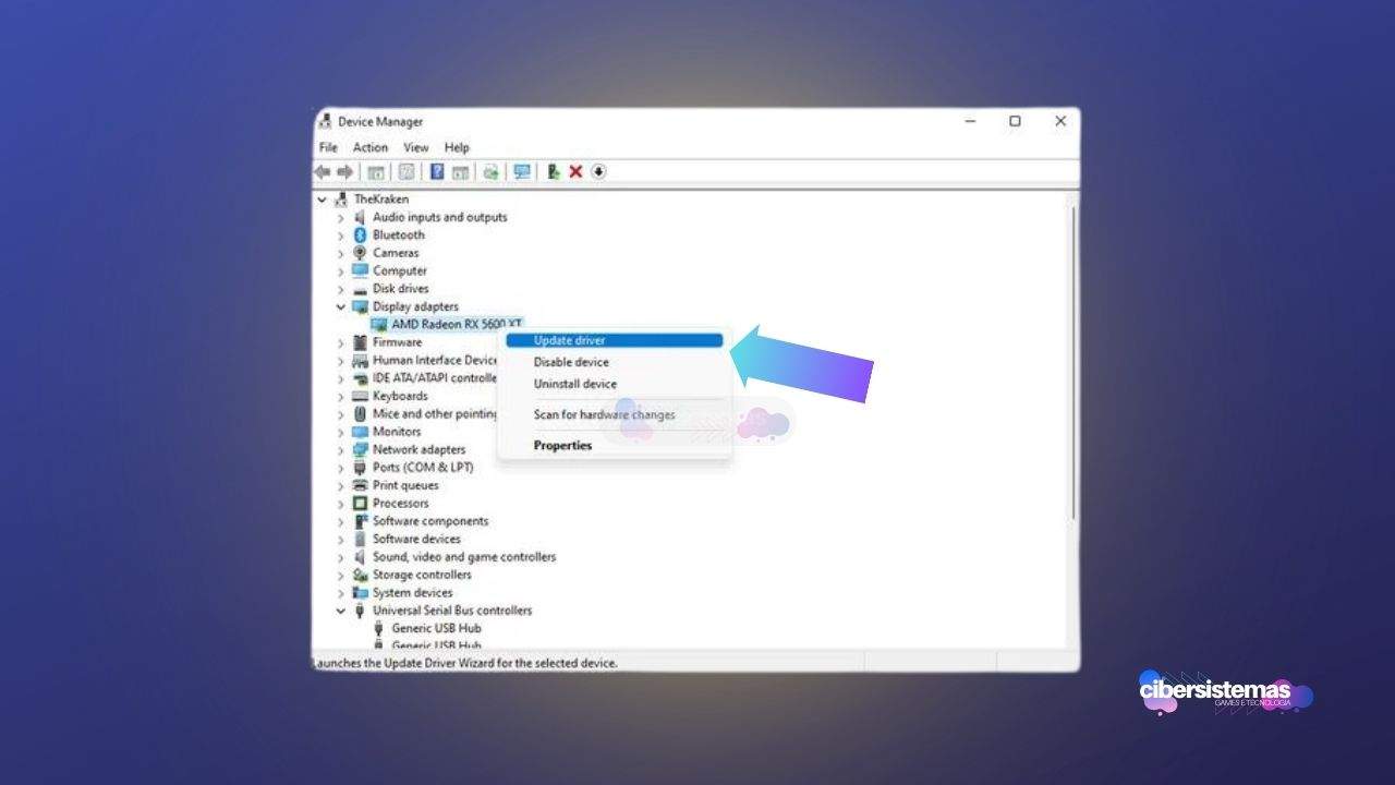 4. Atualize os drivers gráficos
