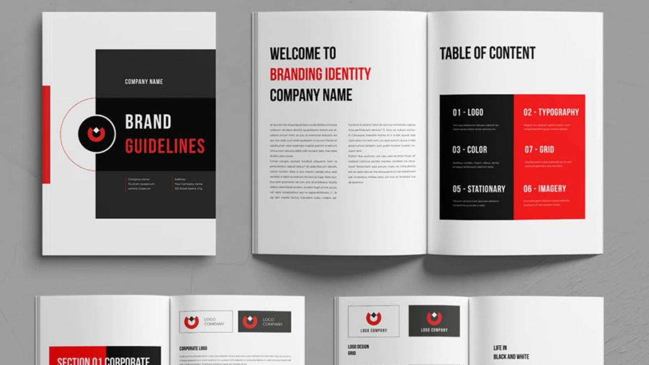 6. Layout de Brochura e Diretrizes de Marca Corporativa Gratuito