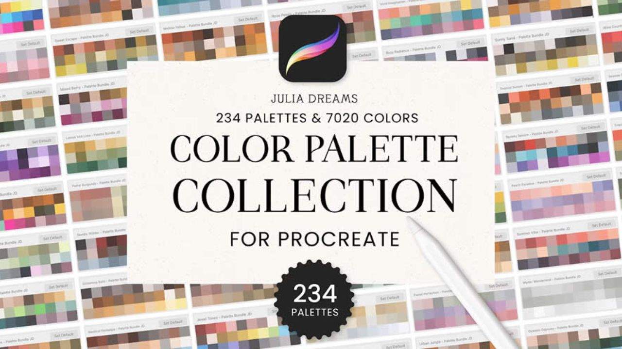 7. Coleção de paletas de cores para Procreate (234 paletas grátis)