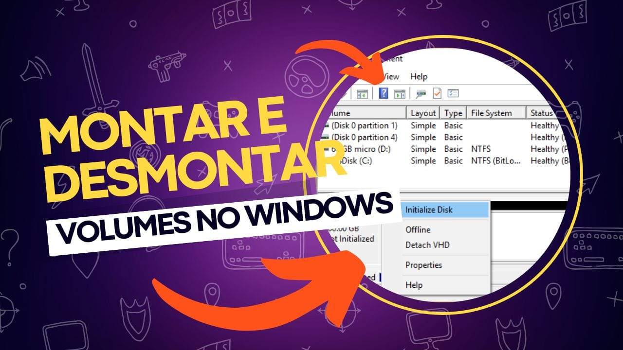 Como desmontar e montar volumes no Windows?