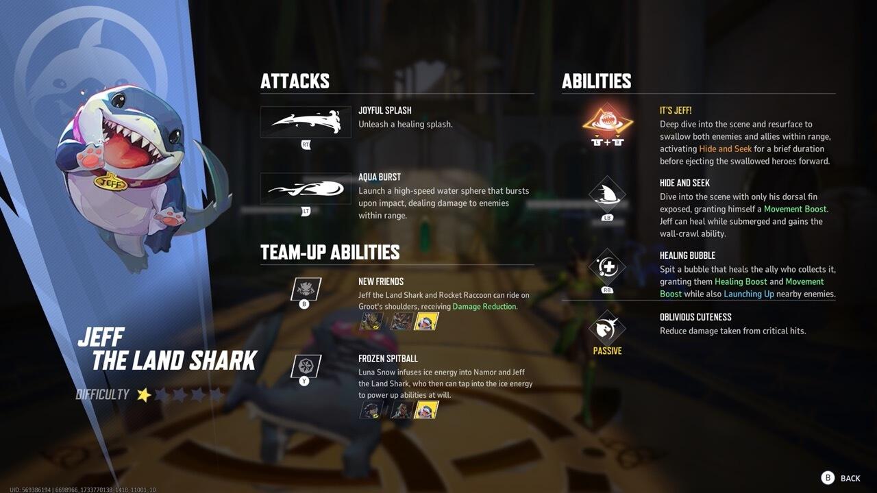 Guia do herói dos rivais da Marvel, Jeff The Land Shark