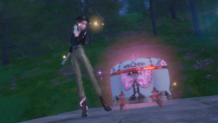 Infinity Nikki – Guia de esboços de roupas e baús de tesouro rosa