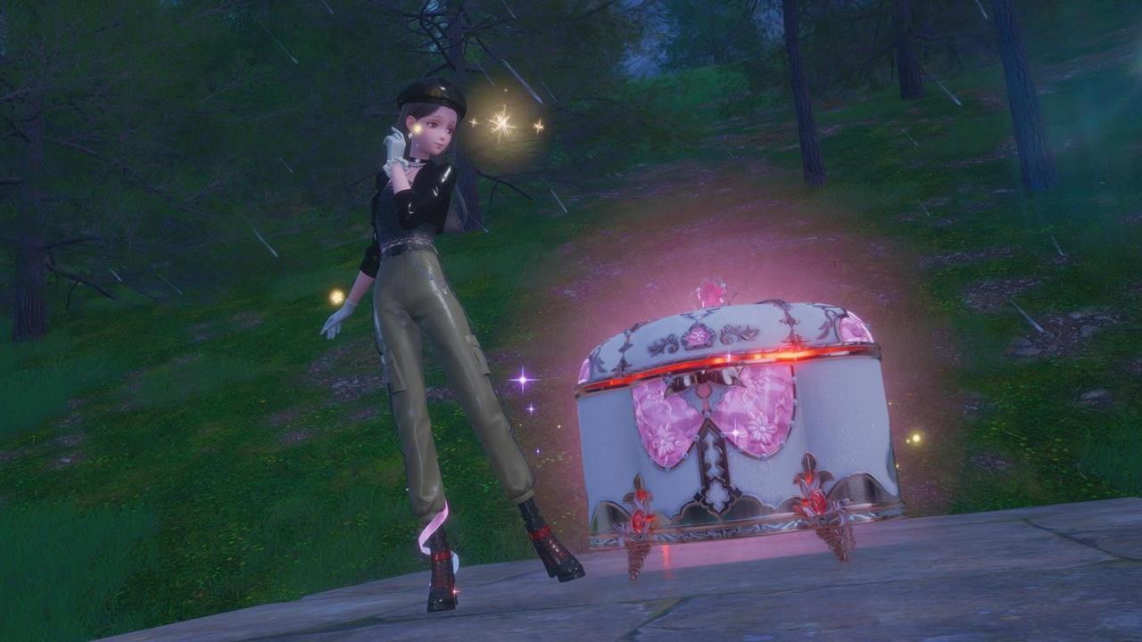 Infinity Nikki – Guia de esboços de roupas e baús de tesouro rosa