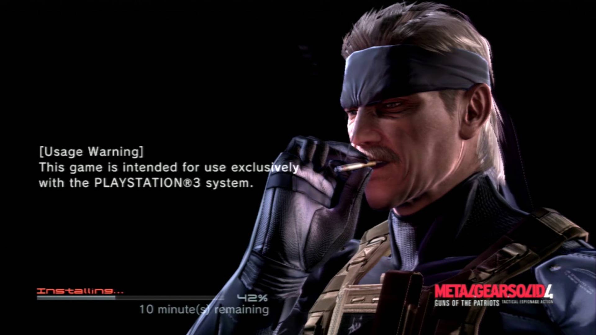 A tela de instalação icônica do Metal Gear Solid 4 é transformada em um papel de parede animado