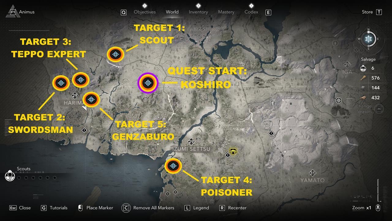 All Genzaburo’s Soldiers Localizações em Assassin’s Creed Shadows