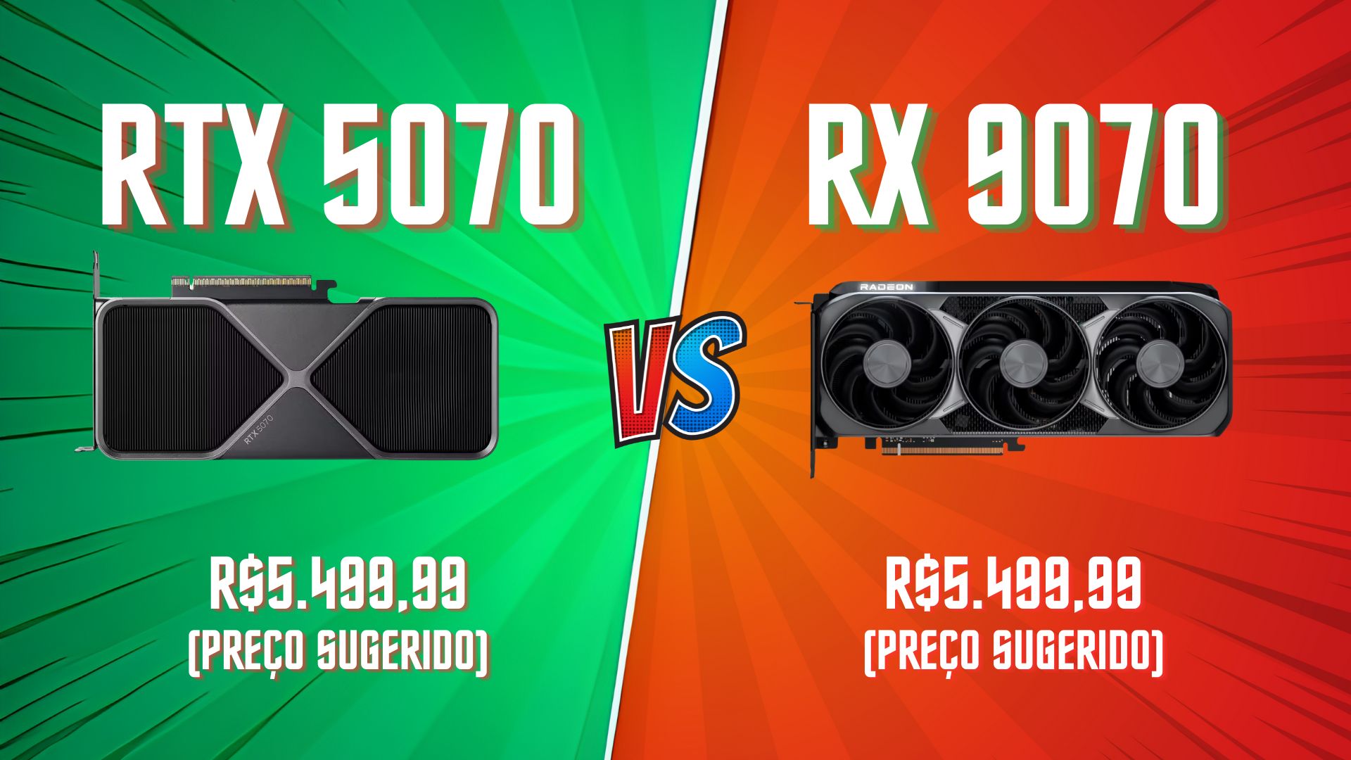 AMD Radeon RX 9070 vs. NVIDIA GeForce RTX 5070: qual GPU é melhor?