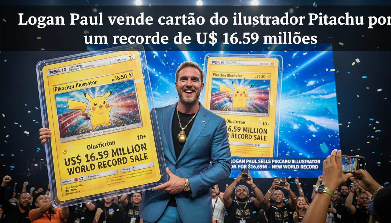 Logan Paul vende cartão do ilustrador Pikachu por um recorde de US$ 16,59 milhões Logan Paul vende cartão do ilustrador Pikachu por um recorde de US$ 16,59 milhões