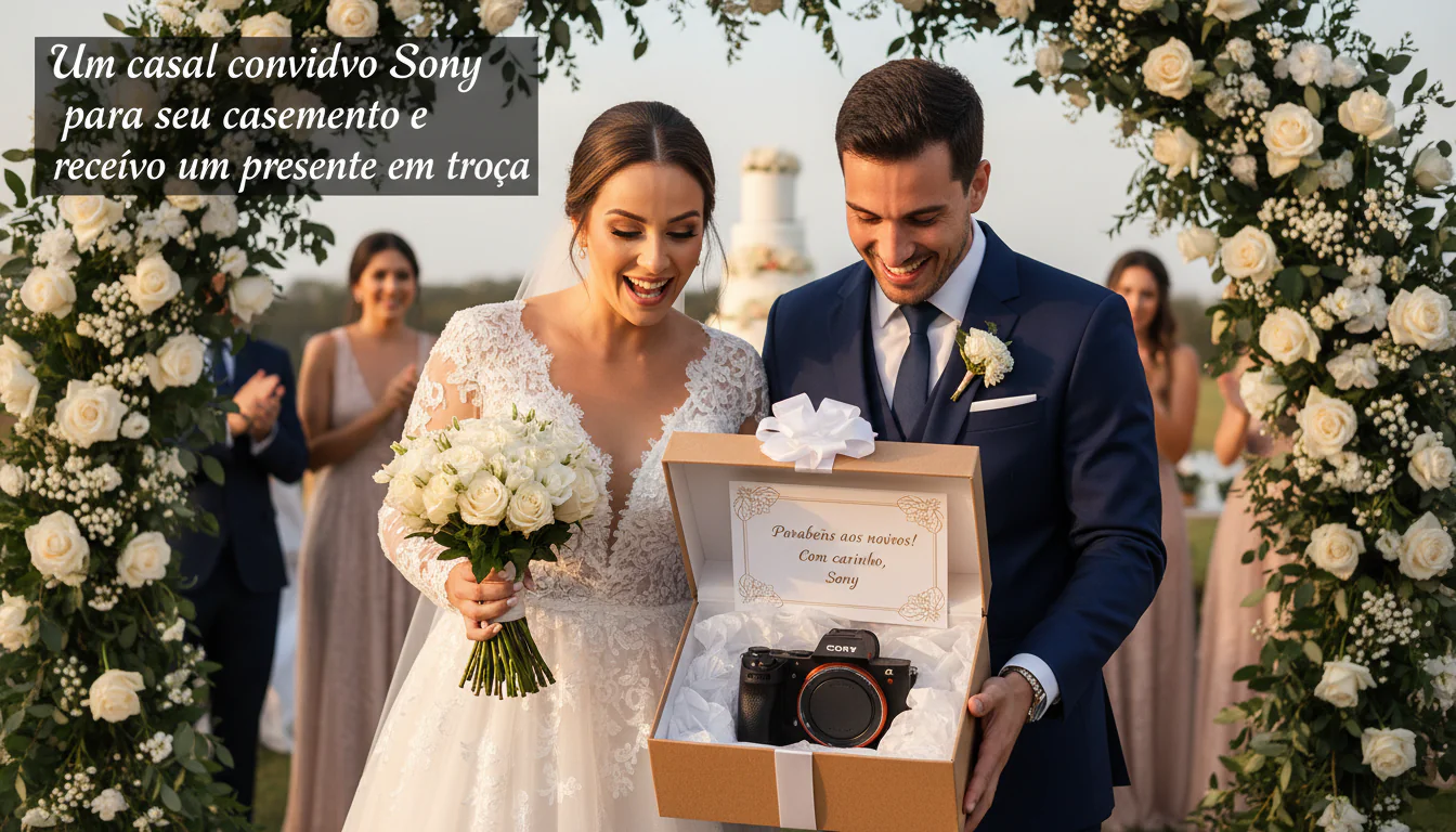 Um casal convidou Sony para seu casamento e recebeu um presente em troca