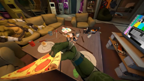O próximo jogo TMNT chegará em breve, permite levantar pesos e comer pizza em realidade virtual