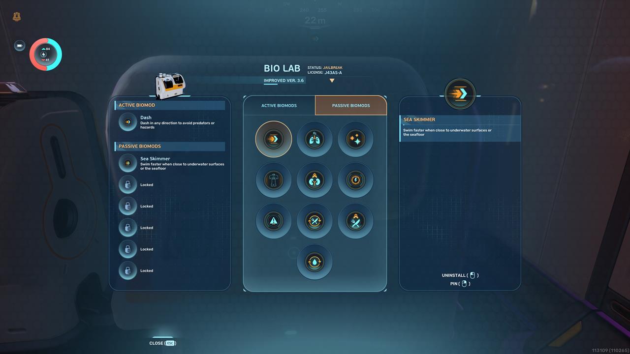 Como desbloquear todas as atualizações do Biomod no Subnautica 2