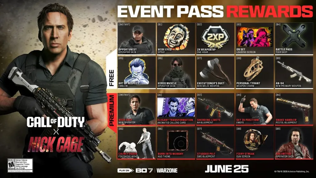 Jogue como Nicolas Cage em Call of Duty para a 4ª temporada recarregada